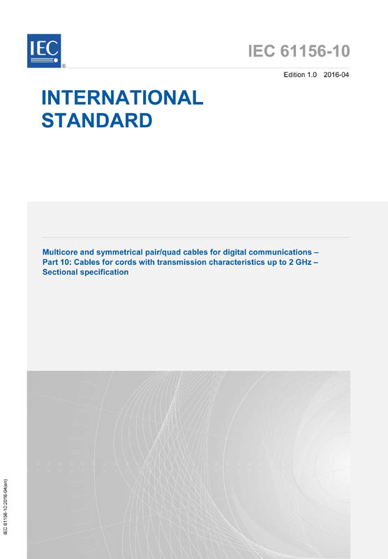 Cover IEC 61156-10:2016